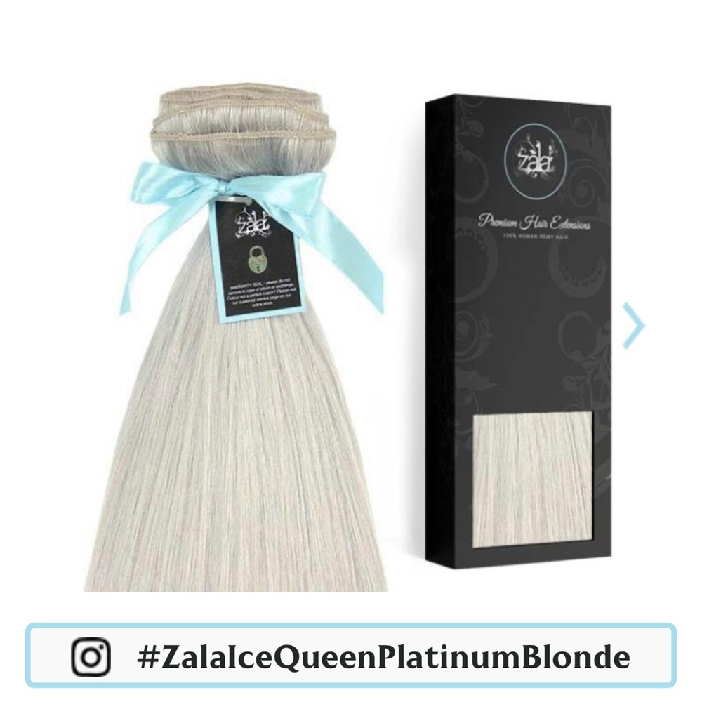 Zala 20inch Clip In Human Hair Extensions - #60 Ice Queen Platinum Blonde